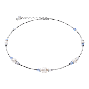 Coeur de Lion Halskette Crystal Pearls, Swarovski® Crystals & Edelstahl silber-hellblau 5046100720 in Ravensburg