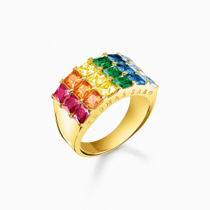 Thomas Sabo Rainbow Heritage Ring bunte Steine Pavé gold TR2359-996-7 in Ravensburg