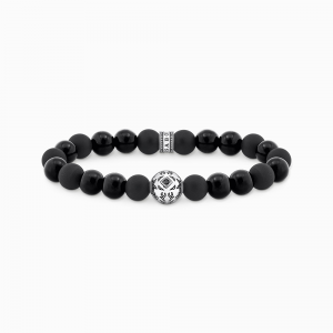 Thomas Sabo Sterling Silver Beads-Armband aus Obsidian Silber geschwärzt A2145-705-11 in Ravensburg