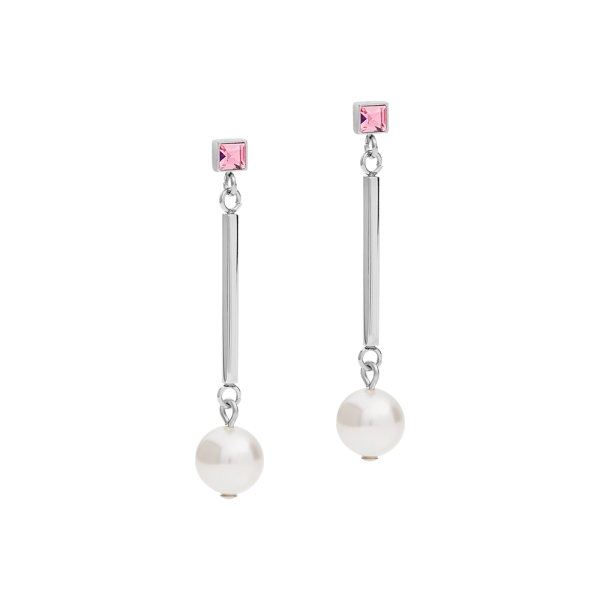 Coeur de Lion Ohrringe Crystal Pearls, Swarovski® Crystals & Edelstahl silber-rosa 5046211900 in Ravensburg