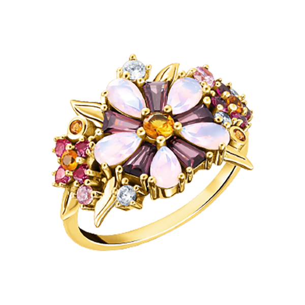 Thomas Sabo Ring Blumen farbige Steine gold TR2335-488-7 in Ravensburg