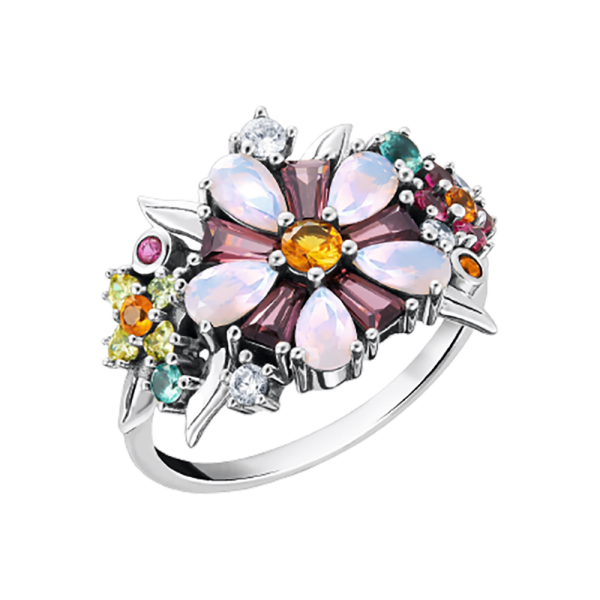 Thomas Sabo Ring Blumen farbige Steine silber TR2335-342-7 in Ravensburg