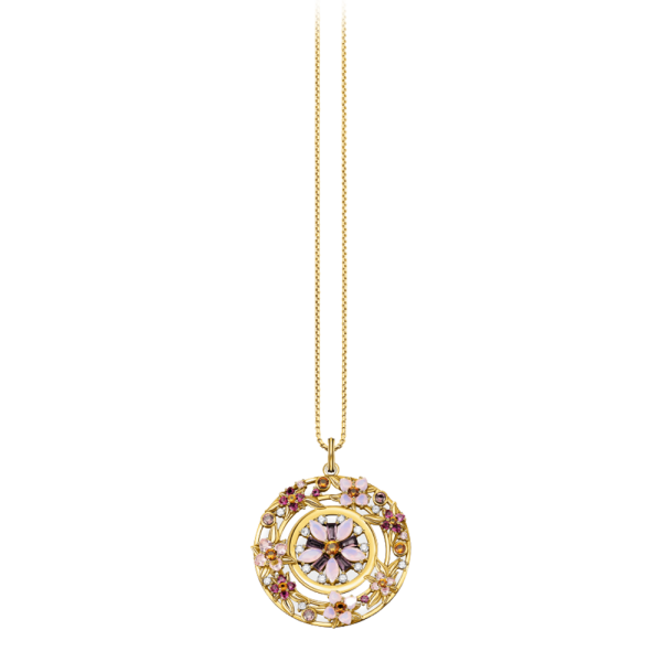 Thomas Sabo Anhänger Amulett Blumen farbige Steine gold PE917-488-7 in Ravensburg