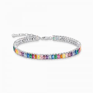 Thomas Sabo Rainbow Heritage Tennisarmband mit bunten Steinen Silber A2030-073-7 in Ravensburg