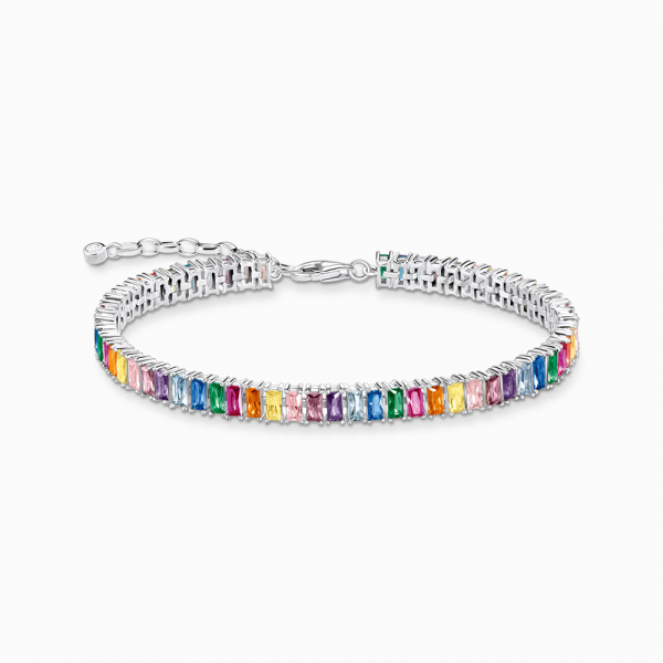 Thomas Sabo Rainbow Heritage Tennisarmband mit bunten Steinen Silber A2030-073-7 in Ravensburg