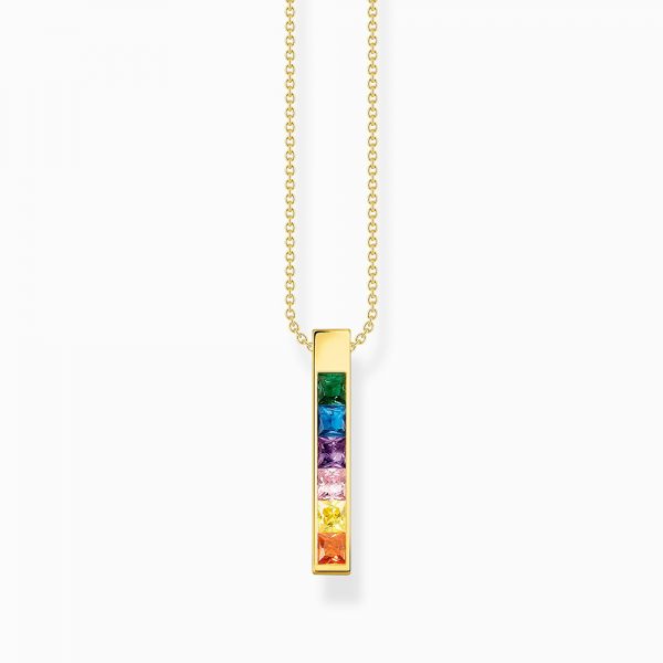 Thomas Sabo Rainbow Heritage Kette mit bunten Steinen vergoldet KE2113-971-7 in Ravensburg