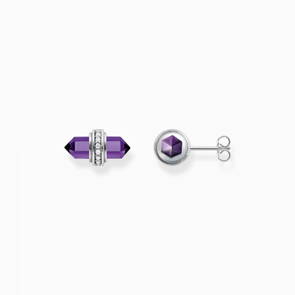 Thomas Sabo Sterling Silver Ohrstecker mit violettem Onyx Kristall Silber H2281-643-13 in Ravensburg