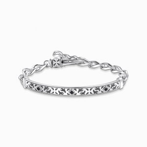 Thomas Sabo Sterling Silver Armband mit Fellmuster Silber geschwärzt A2146-643-21 in Ravensburg