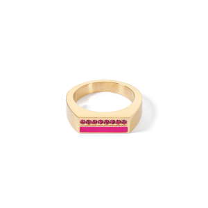 Coeur de Lion Ring Square Stripes gold-pink 013340041652 in Ravensburg