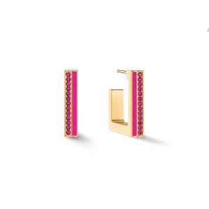 Coeur de Lion Ohrringe Creole Square Stripes 20 gold-pink 0133210416 in Ravensburg