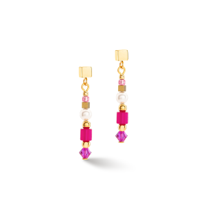 Coeur de Lion Ohrringe Square Stripes gold-magenta 4355210416 in Ravensburg
