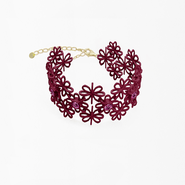 FABNORA Fabnora Lace Armband vergoldet Bordeaux Red / Iris FL6BL-3RBR in Ravensburg
