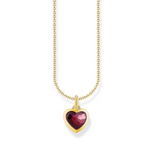 Thomas Sabo True Romance Kette mit dunkelrotem Herz-Anhänger vergoldet KE2268-414-10 in Ravensburg
