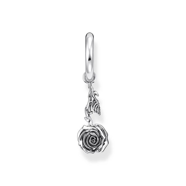 Thomas Sabo Midnight Rose Einzel-Creole mit Anhänger Midnight Rose Silber CR756-637-21 in Ravensburg