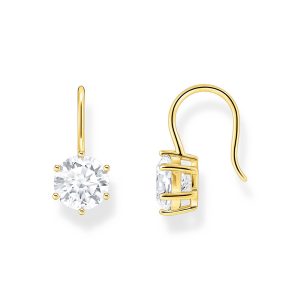 Thomas Sabo Essentials Ohrhänger mit großem, weißem Zirkonia vergoldet H2287-414-14 in Ravensburg