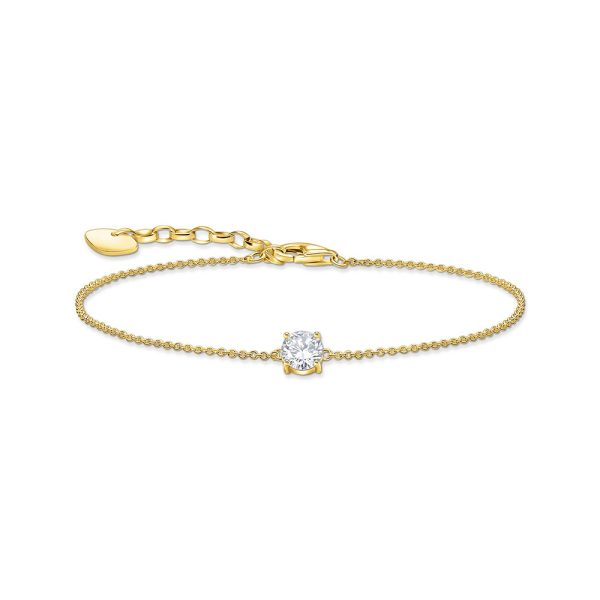 Thomas Sabo Essentials Armband mit weißem Zirkonia-Anhänger vergoldet A2156-414-14 in Ravensburg