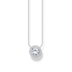Thomas Sabo Essentials Kette mit Halo-Anhänger und weißen Steinen Silber KE2279-051-14 in Ravensburg