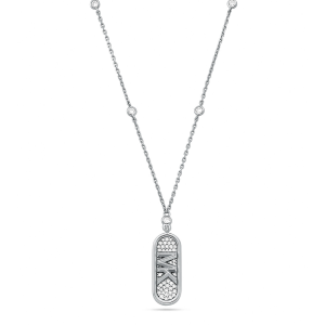 Michael Kors Halskette aus Sterlingsilber mit Edelmetallbeschichtung, Pavé und Empire-Logo MKC1729CZ in Ravensburg