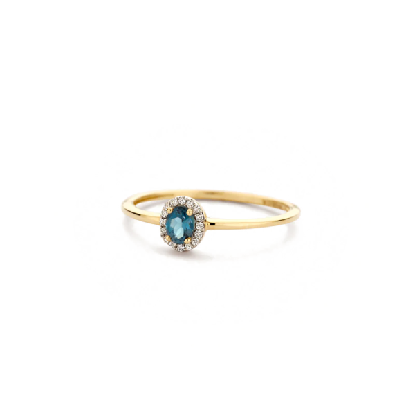 Blush Diamantring 585er Gelbgold mit London Blautopas 1681YDL in Ravensburg
