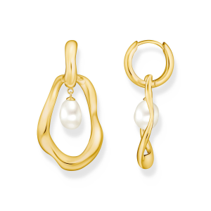 Thomas Sabo Creolen mit Perlen-Anhänger Natural Beauty vergoldet H2321-430-14 in Ravensburg