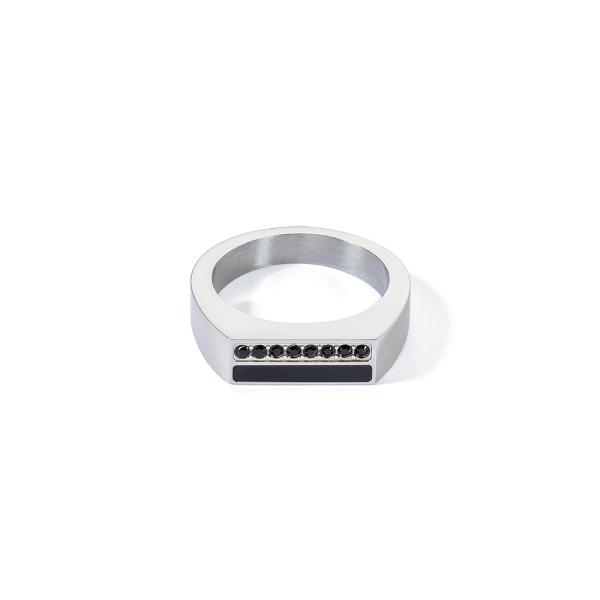 Coeur de Lion Ring Square Stripes silber - schwarz 013340131752 in Ravensburg