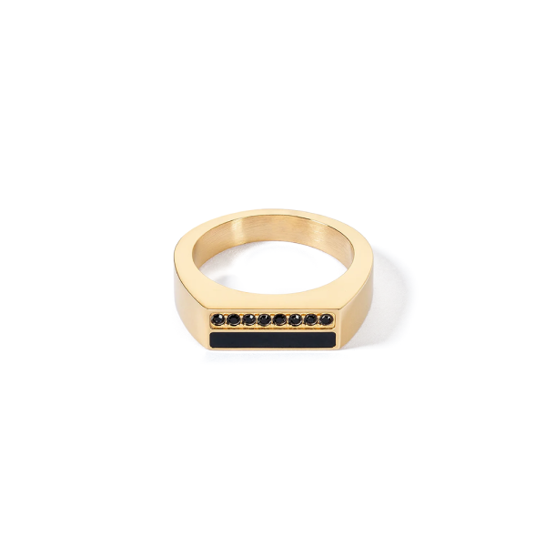Coeur de Lion Ring Square Stripes gold-schwarz 013340131652 in Ravensburg