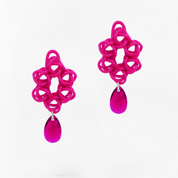 FABNORA Fabnora Cosmos Ohrring-Anhänger klein Hot Pink / Ruby FC8PE-SSPI in Ravensburg