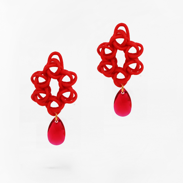 FABNORA Fabnora Cosmos Ohrring-Anhänger klein Deep Red / Scarlet FC8PE-SSDR in Ravensburg