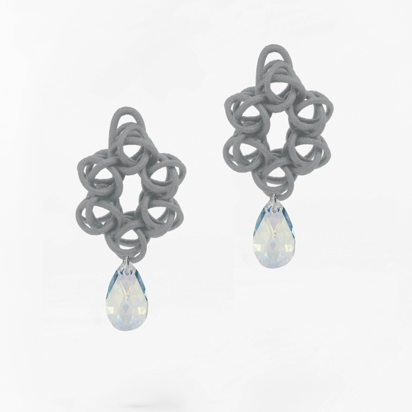 FABNORA Fabnora Cosmos Ohrring-Anhänger klein Cool Grey / Crystal Blue Shade FC8PE-SSCG in Ravensburg