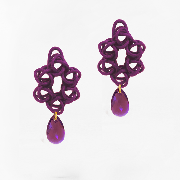 FABNORA Fabnora Cosmos Ohrring-Anhänger klein Aubergine Purple / Amethyst FC8PE-SSAL in Ravensburg