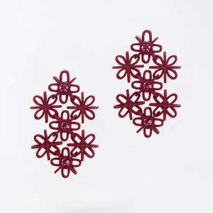 FABNORA Fabnora Lace Ohrring-Anhänger Bordeaux Red / Iris FL8PE-SSBR in Ravensburg