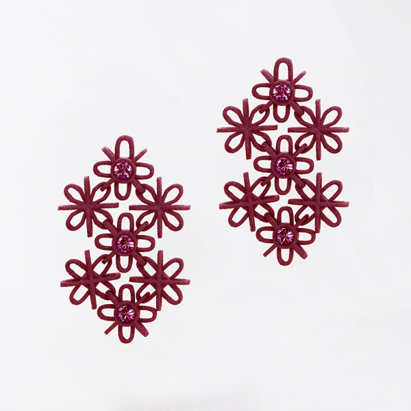 FABNORA Fabnora Lace Ohrring-Anhänger Bordeaux Red / Iris FL8PE-SSBR in Ravensburg