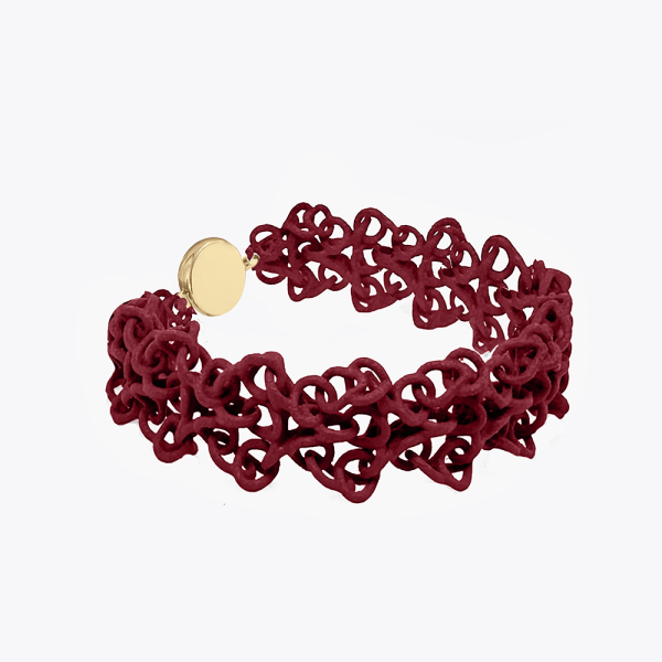 FABNORA Fabnora Rondo Armband vergoldet Bordeaux Red FR6B8-1RBR in Ravensburg