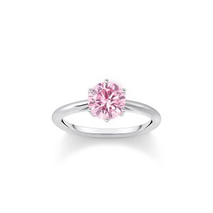 Thomas Sabo Essentials Ring mit pinkfarbenem Stein im Brillantschliff Silber TR2474-051-9 in Ravensburg