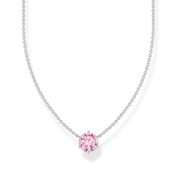 Thomas Sabo Essentials Kette mit pinkfarbenem Zirkonia-Anhänger Silber KE2210-051-9 in Ravensburg