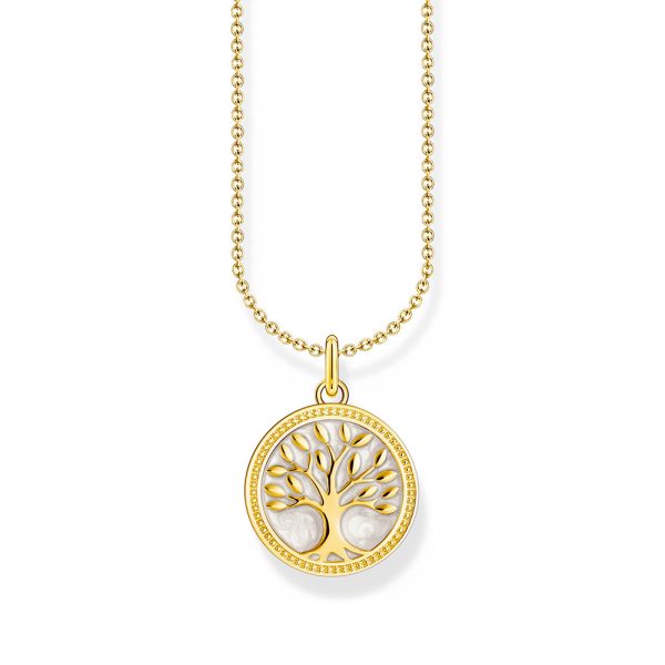 Thomas Sabo Essentials Kette mit Tree-of-Love-Anhänger und weißer Emaille vergoldet KE2220-427-39 in Ravensburg