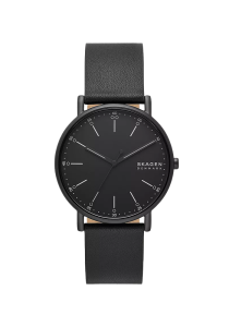 Skagen Signatur Herrenuhr Edelstahl Leder schwarz SKW6902 in Ravensburg