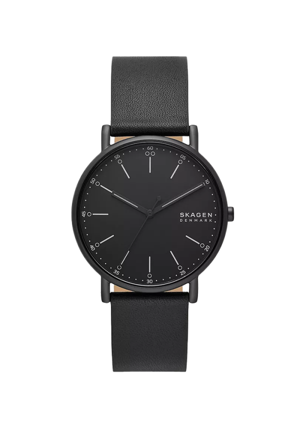 Skagen Signatur Herrenuhr Edelstahl Leder schwarz SKW6902 in Ravensburg