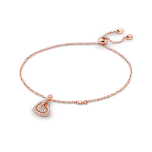 Michael Kors Armband aus Sterlingsilber mit Edelmetallbeschichtung und Pavé-Herzanhänger MKC1748CZ in Ravensburg