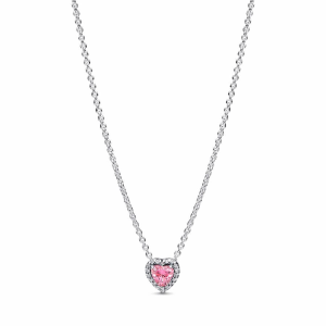 Pandora Rosafarbenes Erhabenes Herz Halskette 398425C02-45 in Ravensburg