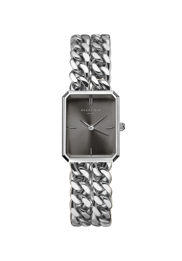 Rosefield Rosefield Studio Octagon XS Double Chain Studio Edition Grey Silver SGSSS-O78 in Ravensburg